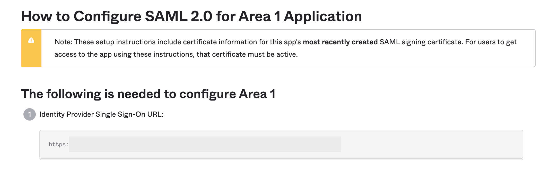 Copy and save the SSO URL to use later in the Cloud Email Security dashboard